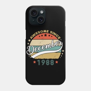 Awesome Since December 1988 Birthday Retro Sunset Vintage Phone Case