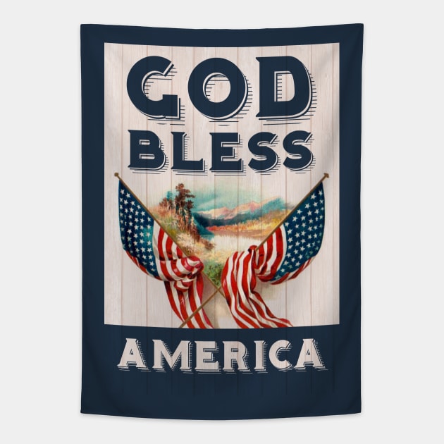 God Bless America Tapestry by PLAYDIGITAL2020