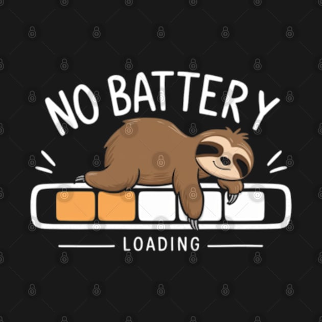 The image features a charming cartoon-style depiction. A brown sloth is the central character, positioned atop a loading bar(2) by YolandaRoberts