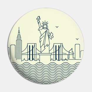 New York Stamp Design Pin