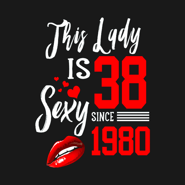 Vintage Born in 1980 38th Birthday Gift 38 This Lady Awesome by nevilleanthonysse