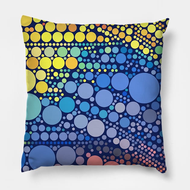 Heat Wave Abstract Circle Design Pillow by love-fi