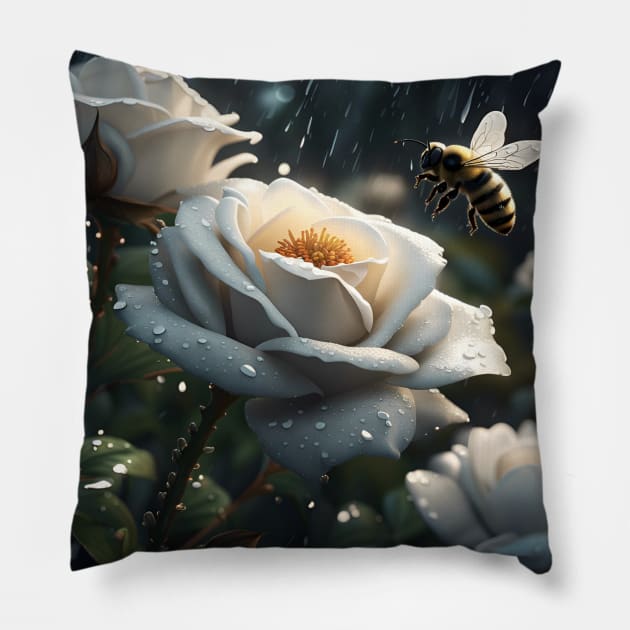 Hardworking Bee Pillow by SmartPufferFish