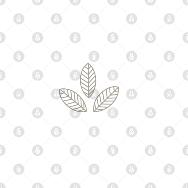 Minimalist Leaves in Grey by latheandquill
