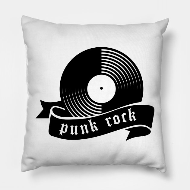 punk rock vinyls Pillow by lkn