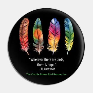 CB 4 Feathers quote Pin