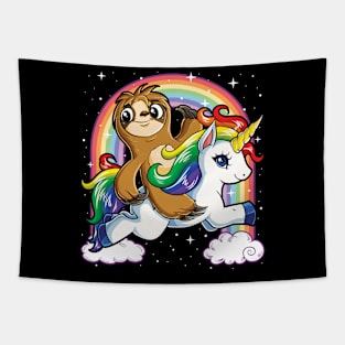 Unicorn Sloth Riding T Sloths Unicorns Rainbow s95 magic Tapestry