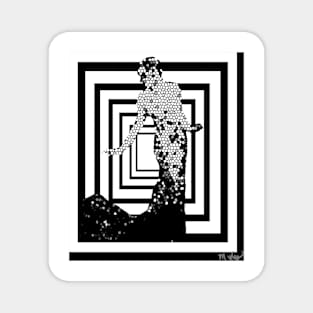 Black and White and Fabulous Mosaic Abstract Magnet