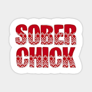 Sober Chick Christmas - Vintage Holiday Sobriety Magnet