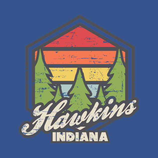 Discover Retro Badge Hawkins Indiana - Hawkins - T-Shirt