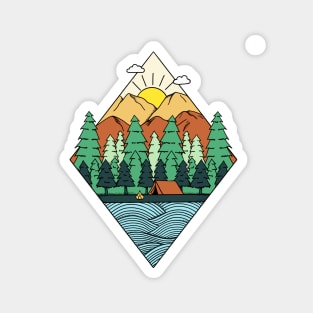 Mountains Diamond Magnet