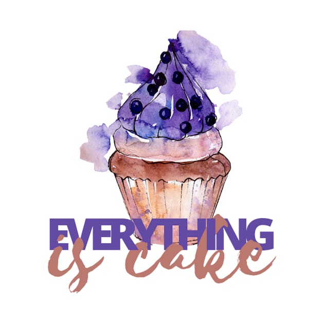 Everything is Cake, Purple and Beige by countrysideflowerwalls