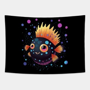 Puffer Fish Valentine Day Tapestry