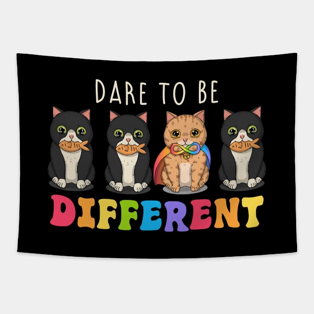 Dare To Be Different Tapestry by Japanese Neko