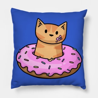 Ginger Cat in Donut Pillow