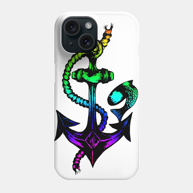 Anchor Rainbow Phone Case by letnothingstopyou