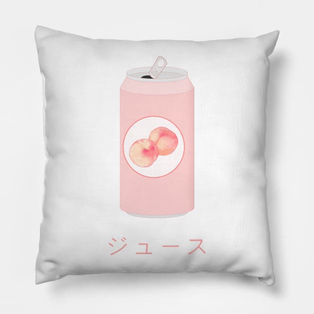 Aesthetic Peach Juice Can Pillow by lowercasev