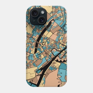 Copenhagen Map Pattern in Mid Century Pastel Phone Case