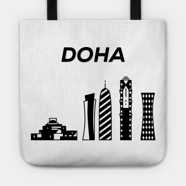Doha Skyline Qatar Design Doha Borsa Teepublic It