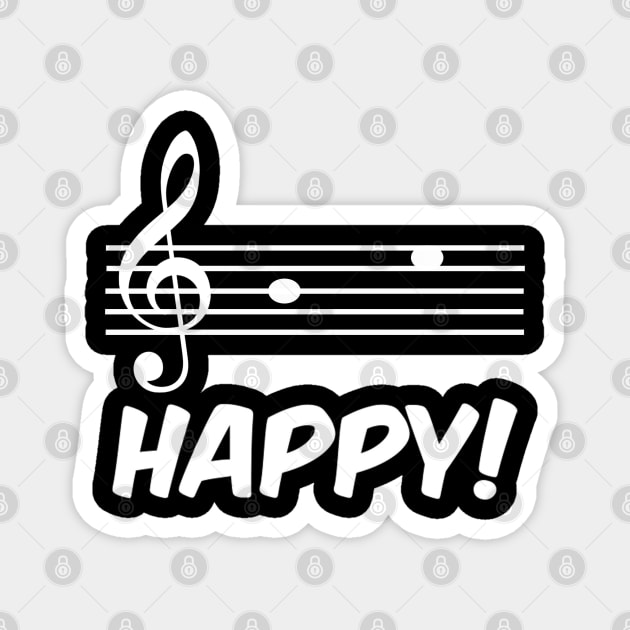 Be Happy! Music Notation Magnet by DrawAHrt