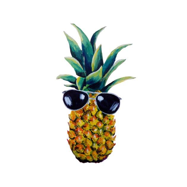 Pineapple Wearing Sunglasses by monitdesign