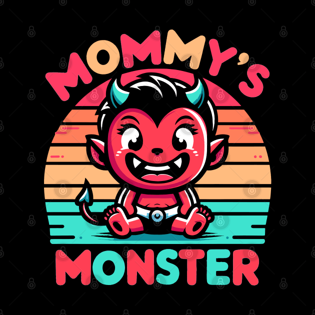 Mommy's Monster | Cute mischief baby boy design | Mama and baby boy bond by Nora Liak
