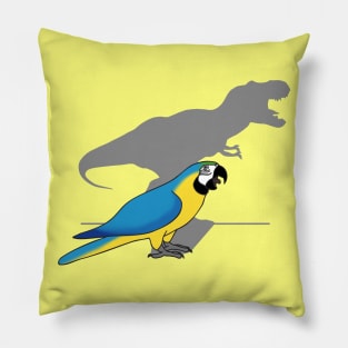 t-rex shadow - blue gold ara macaw Pillow