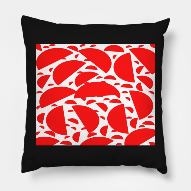 repeating multiple circle and half moon design Pillow by JENNEFTRUST