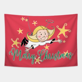 Merry Christmas Angel Tapestry