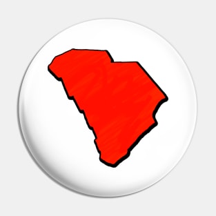 Bright Red South Carolina Outline Pin