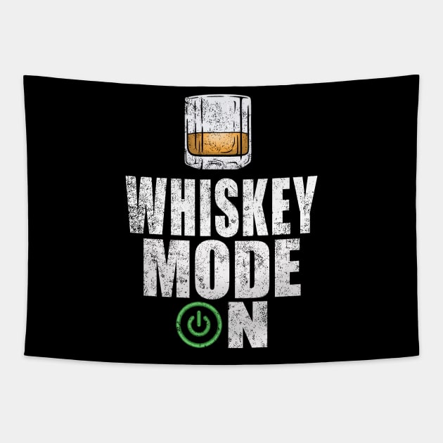 Whiskey Mode On Funny Whiskey Sayings Distressed Graphic Drinking Tapestry by FrontalLobe