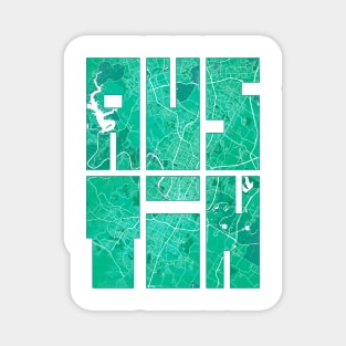 Austin, USA City Map Typography - Watercolor Magnet