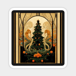 Festive Aesthetic - Art Nouveau Christmas Magnet