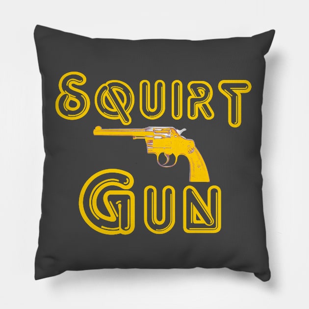 Squirt Gun logo Pillow by Jeff Allyn Szwast