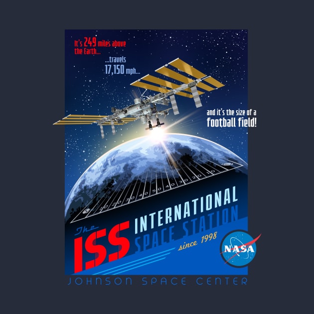 NASA ISS Space Station Johnson Space Center Retro Shirt by Blake Dumesnil Designs