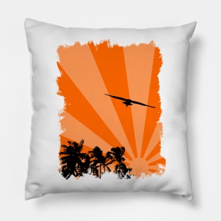 Seagull and palms Pillow