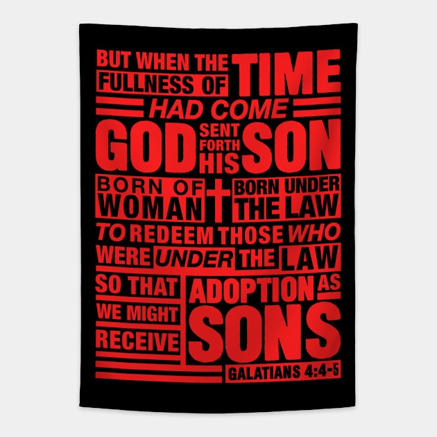 Galatians 4:4-5 Adoption As Sons Tapestry by Plushism