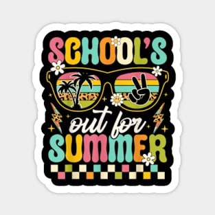 Retro Last Day Of School'S Out For Summer Teacher Boys Girls T-Shirt Magnet