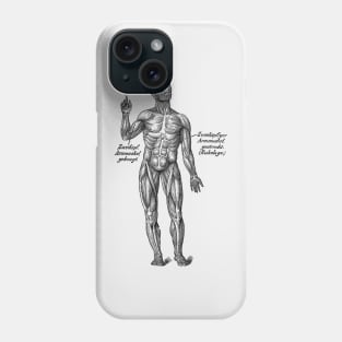 German Diagram Arm Muscular System - Vintage Anatomy Phone Case