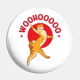 Illustration of a cute orange cat dancing Pin