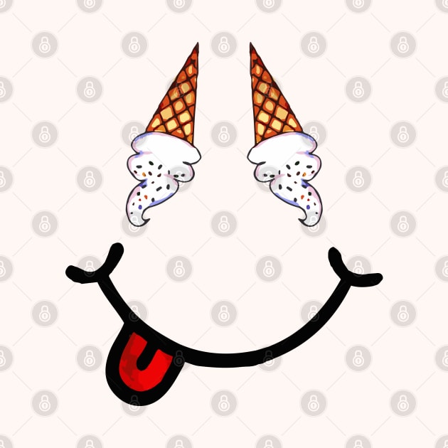 Ice Cream Cone & Smile (in the shape of a face) by Tilila