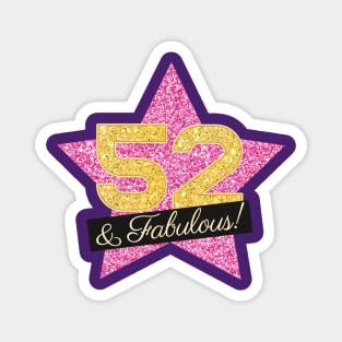 52nd Birthday Gifts Women Fabulous - Pink Gold Magnet