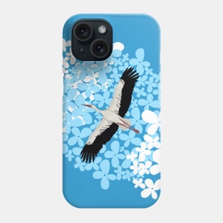 Stork and flowers Phone Case