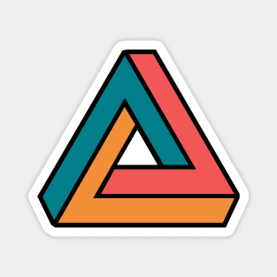 Vintage Penrose Triangle Geometry // Impossible Triangle Magnet