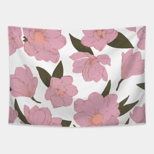 Cold pink magnolias pattern Tapestry