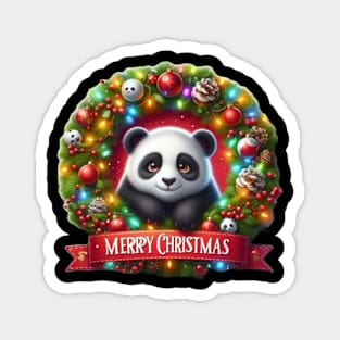 Panda merry christmas Magnet