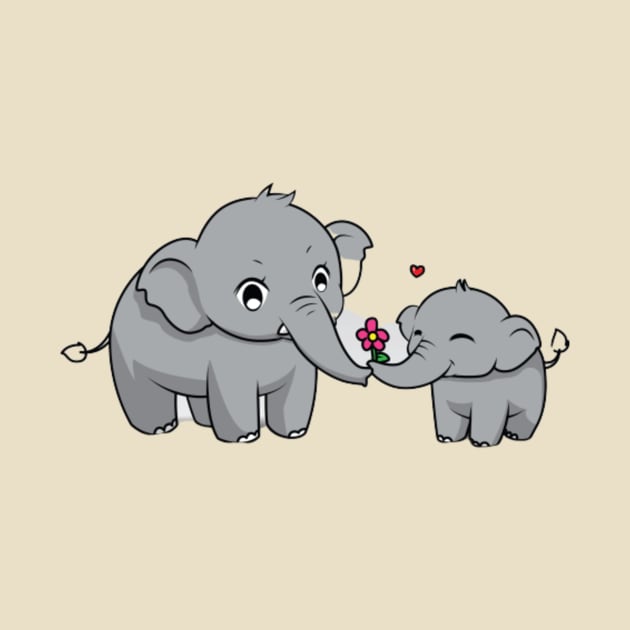 Mother And baby Elephant by Graffix