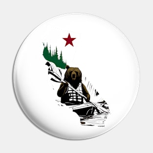 Kayaking California Bear Pin