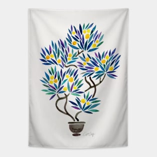 Lemon Bonsai Orange Tapestry