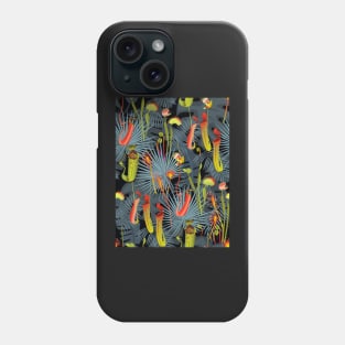 Nocturnal carnivorous flora gray-red Phone Case